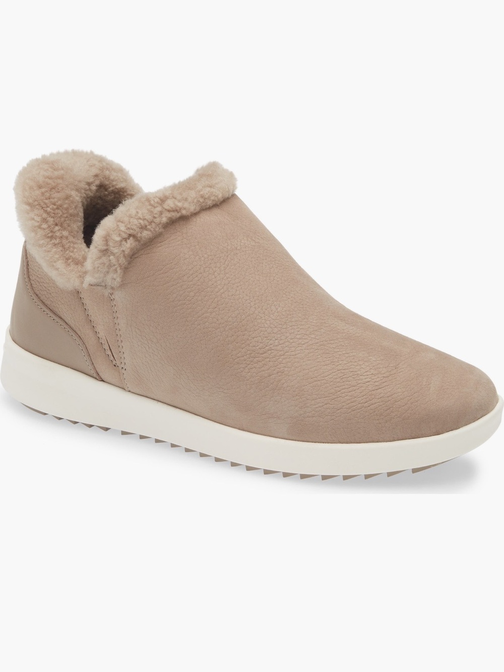 NEW OluKai Kamau Waterproof Genuine Shearling Sneaker in Taupe Grey
